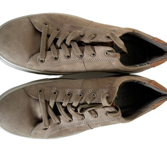 Ecco Soft 7 Kyle Sneakers Men's Navajo Brown Leather Lace Up Size 12 - Picture 2 of 6